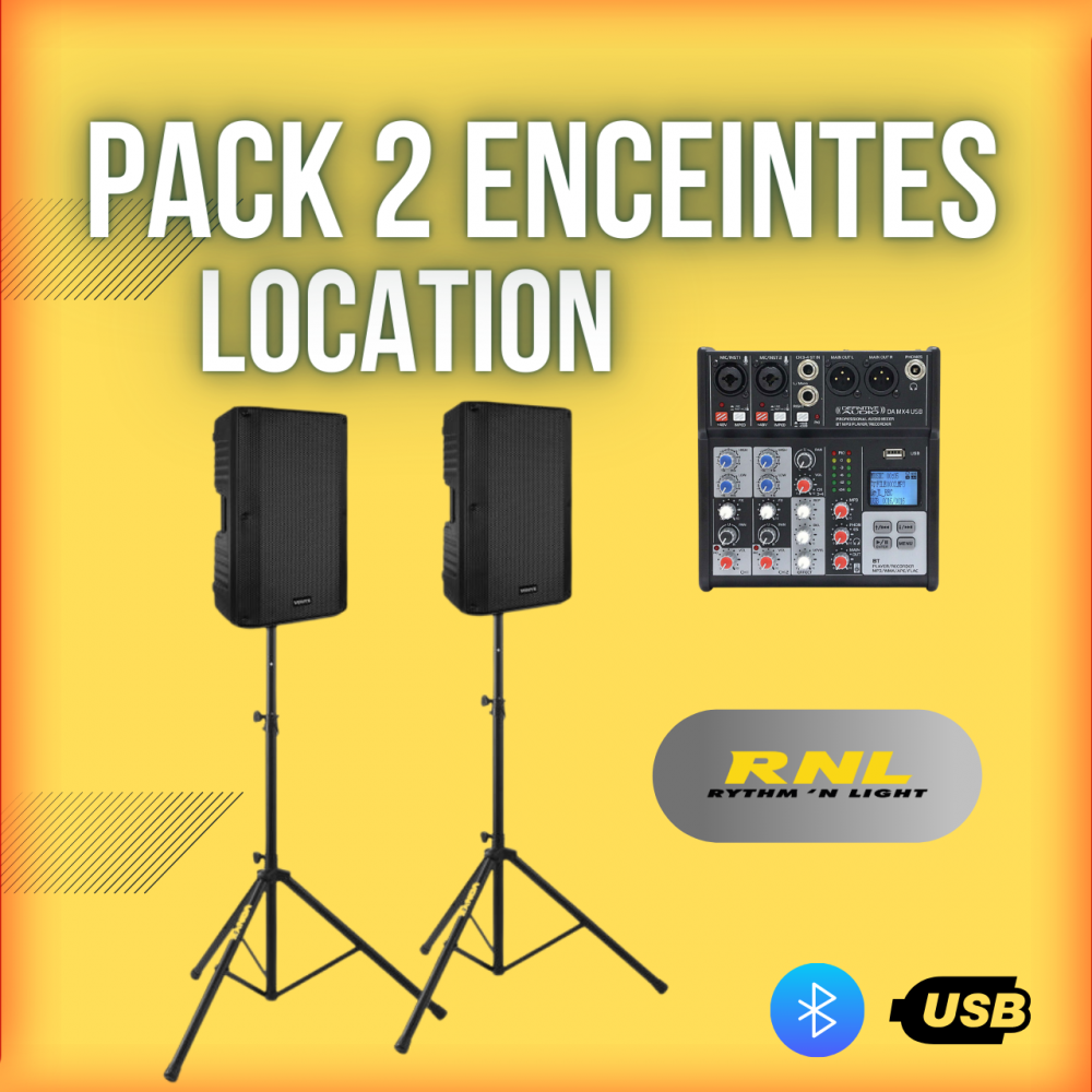Pack 2 Enceintes et Table de mixage